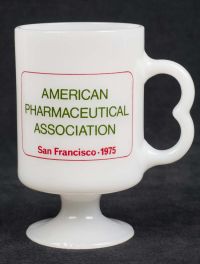 American Pharmaceutical Assoc. San Francisco 1975 Dow Milk Glass Coffee Mug